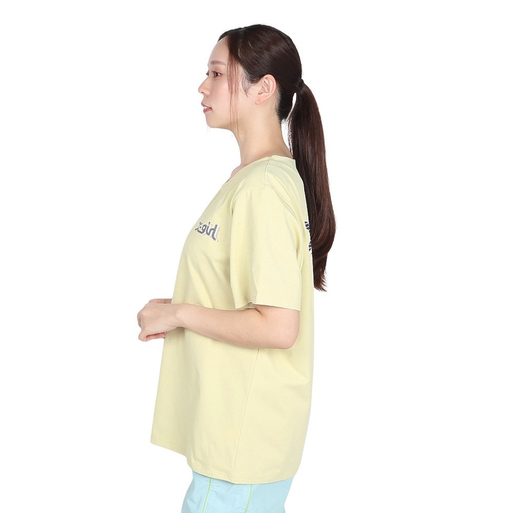 エックスガール（X-gir）（レディース）スラッシュ ロゴ 半袖Tシャツ 155251013007-LT YELLOW