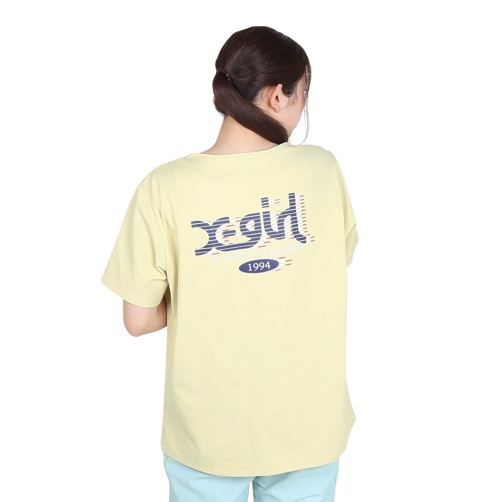 エックスガール（X-gir）（レディース）スラッシュ ロゴ 半袖Tシャツ 155251013007-LT YELLOW