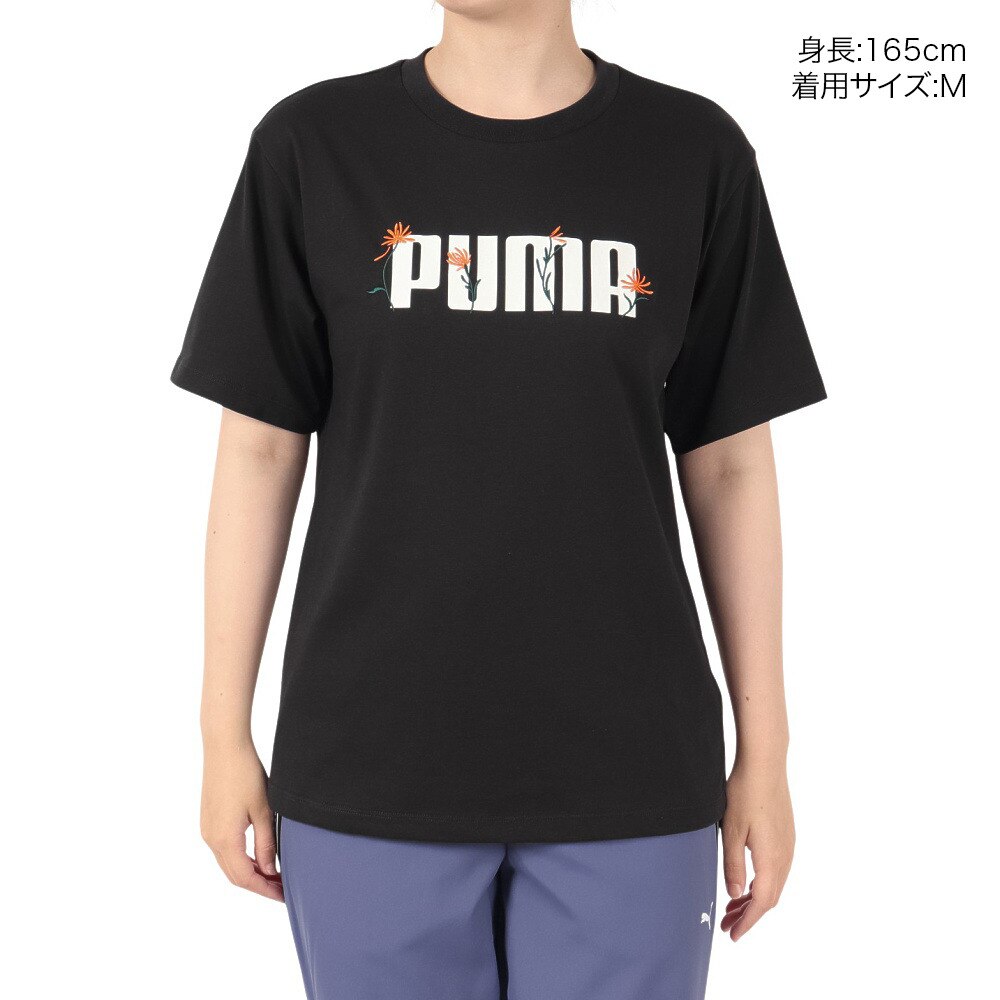 プーマ（PUMA）（レディース）ESS ロゴ FLOWER MX 半袖Tシャツ 689050 01 BLK