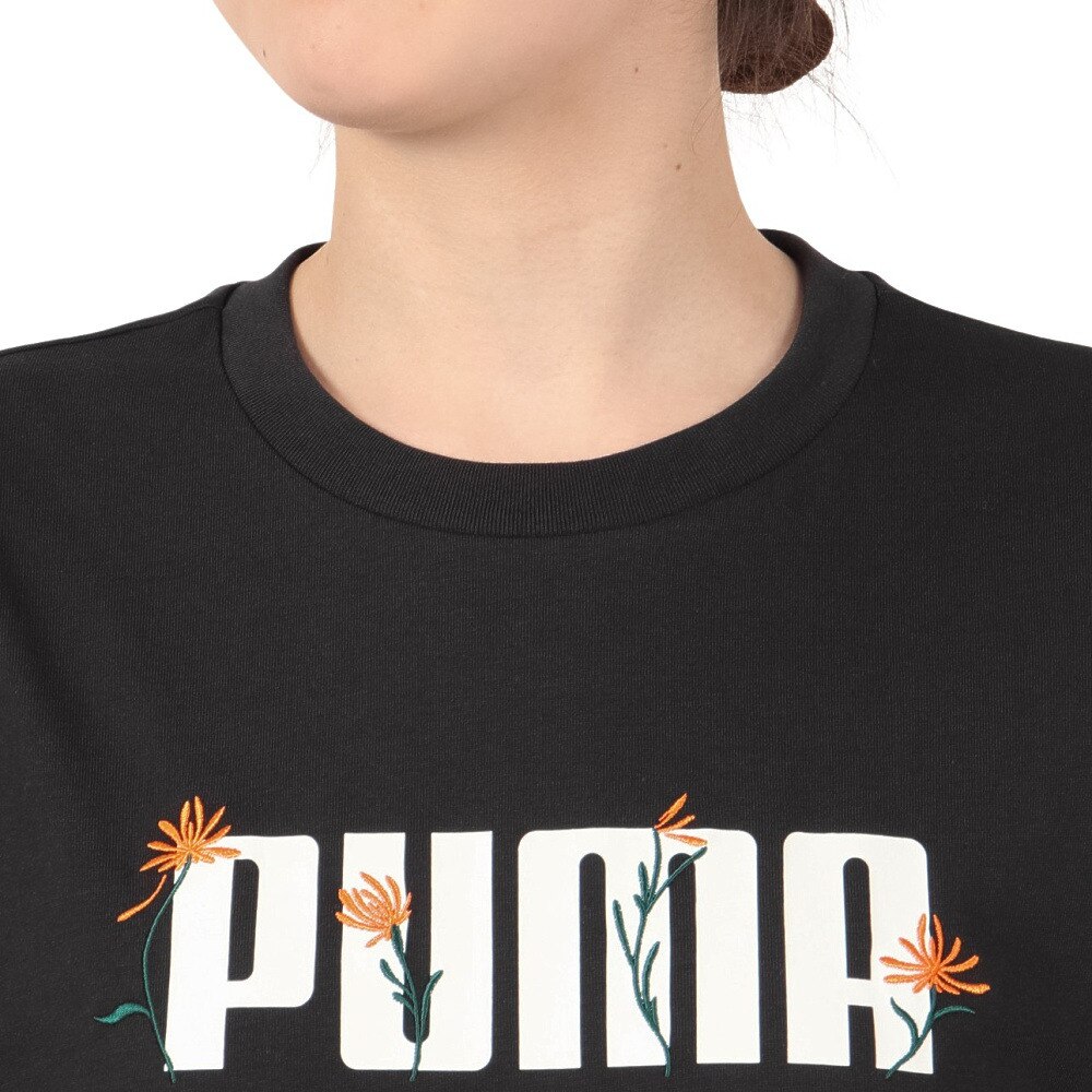 プーマ（PUMA）（レディース）ESS ロゴ FLOWER MX 半袖Tシャツ 689050 01 BLK