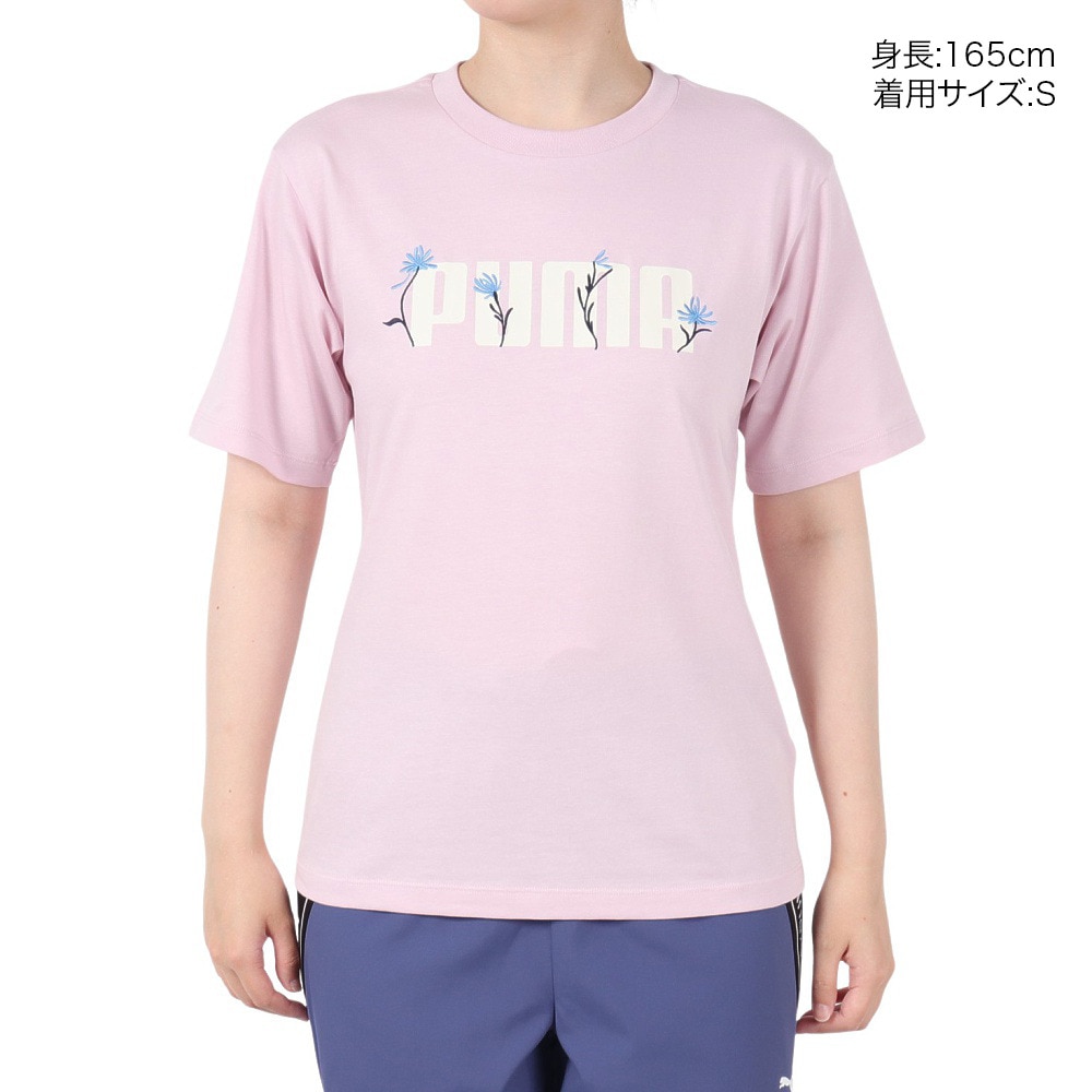 プーマ（PUMA）（レディース）ESS ロゴ FLOWER MX 半袖Tシャツ 689050 90 ROS