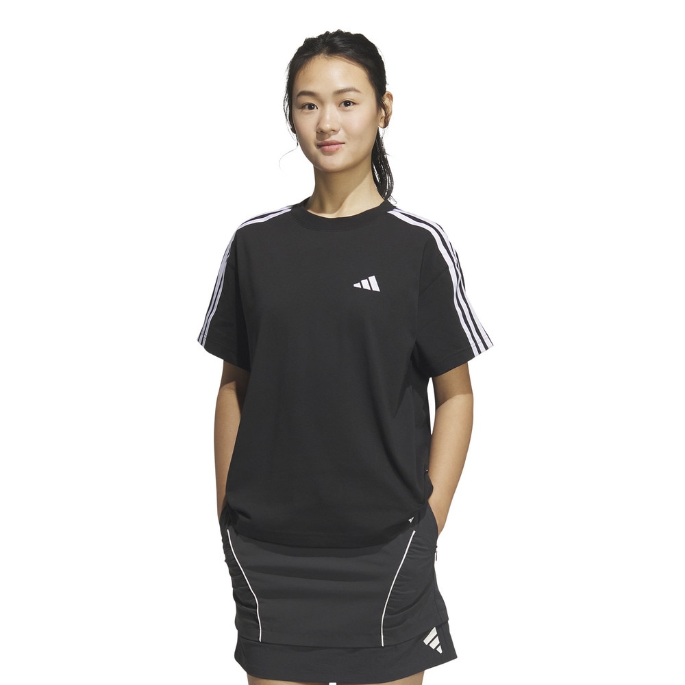 アディダス（adidas）（レディース）エッセンシャルズ プラス スリーストライプス 半袖Tシャツ JUP44-JW4499