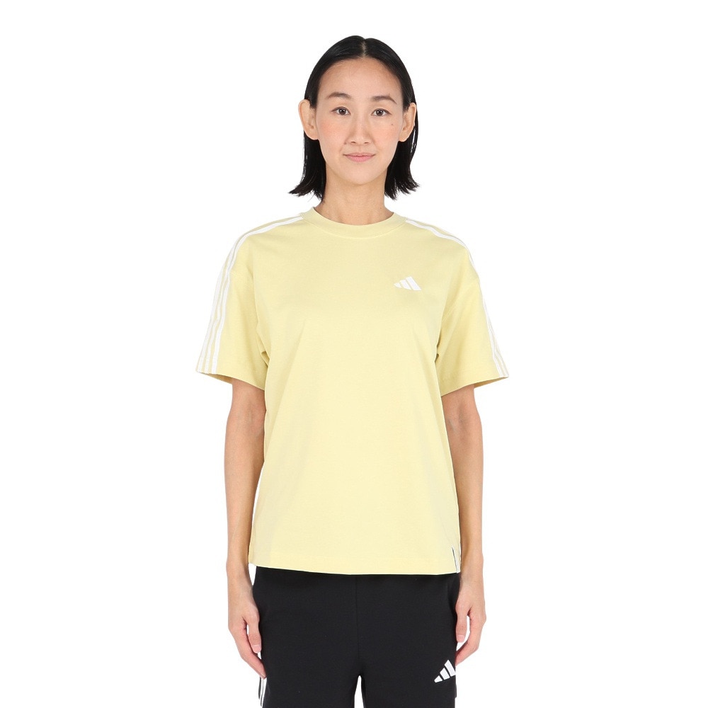 アディダス（adidas）（レディース）エッセンシャルズ プラス スリーストライプス 半袖Tシャツ JUP44-JW4503