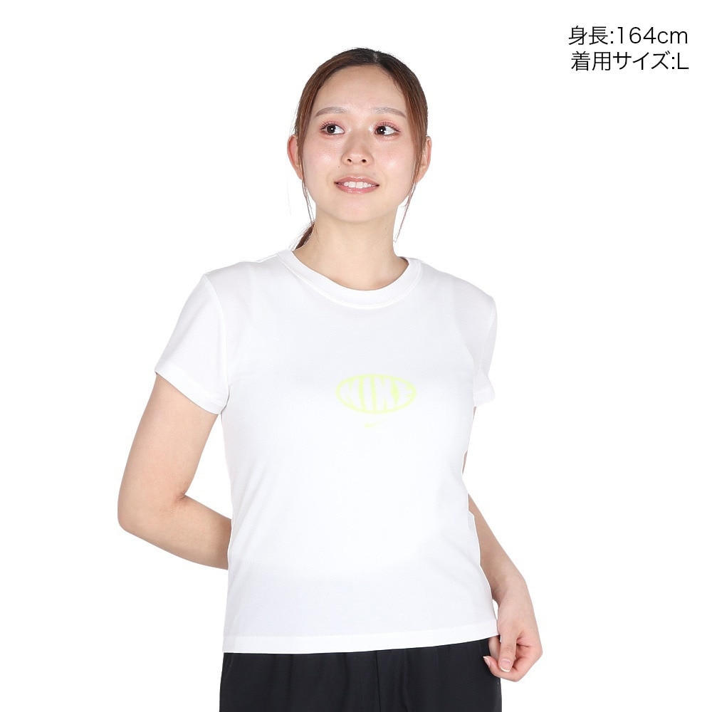 ナイキ（NIKE）（レディース）スポーツウェア チル ニット MD クロップ 半袖 Tシャツ IB7567-100