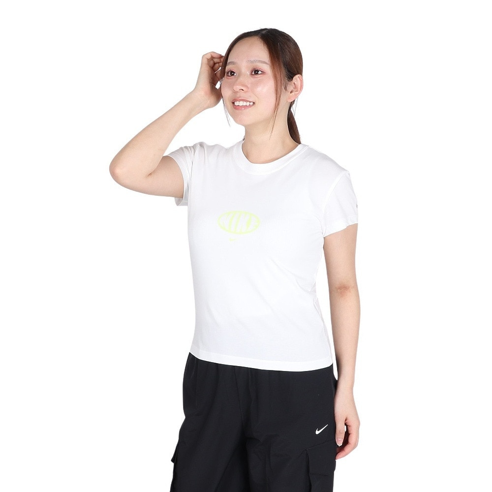 ナイキ（NIKE）（レディース）スポーツウェア チル ニット MD クロップ 半袖 Tシャツ IB7567-100