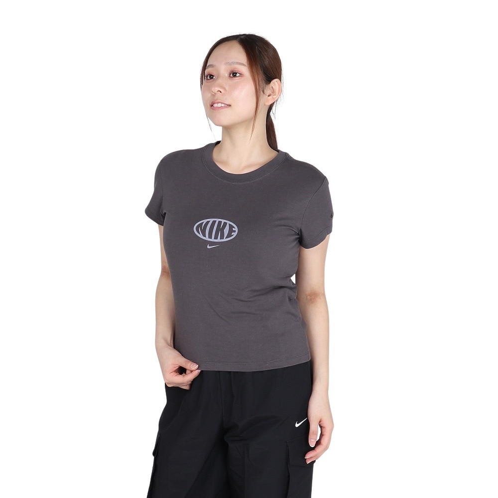 ナイキ（NIKE）（レディース）スポーツウェア チル ニット MD クロップ 半袖 Tシャツ IB7567-254