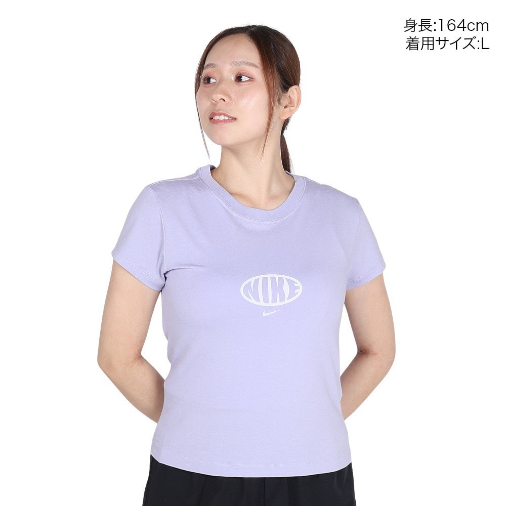 ナイキ（NIKE）（レディース）スポーツウェア チル ニット MD クロップ 半袖Tシャツ IB7567-599