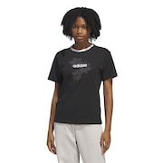 (レディース)シャドー フローラル グラフィック半袖 Tシャツ KSJ12-JP0117