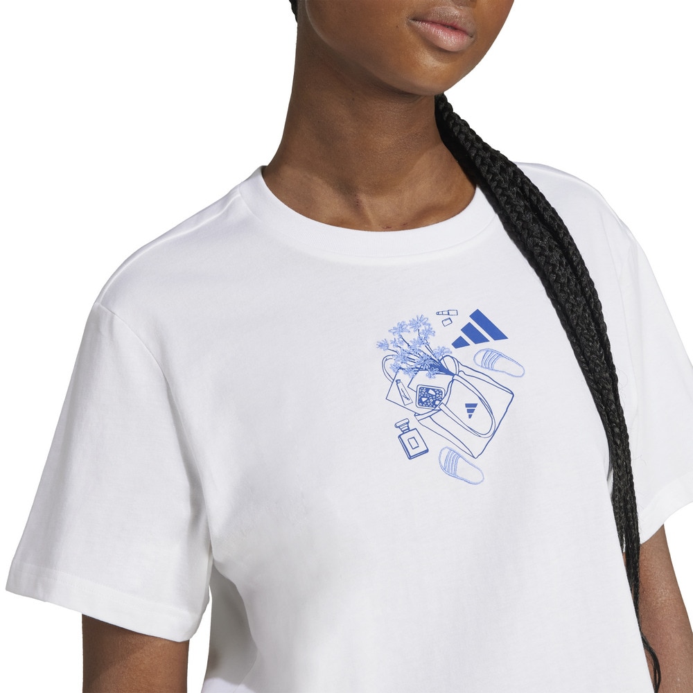 アディダス（adidas）（レディース）ミニグラフィックTシャツ JVJ06-JM4386