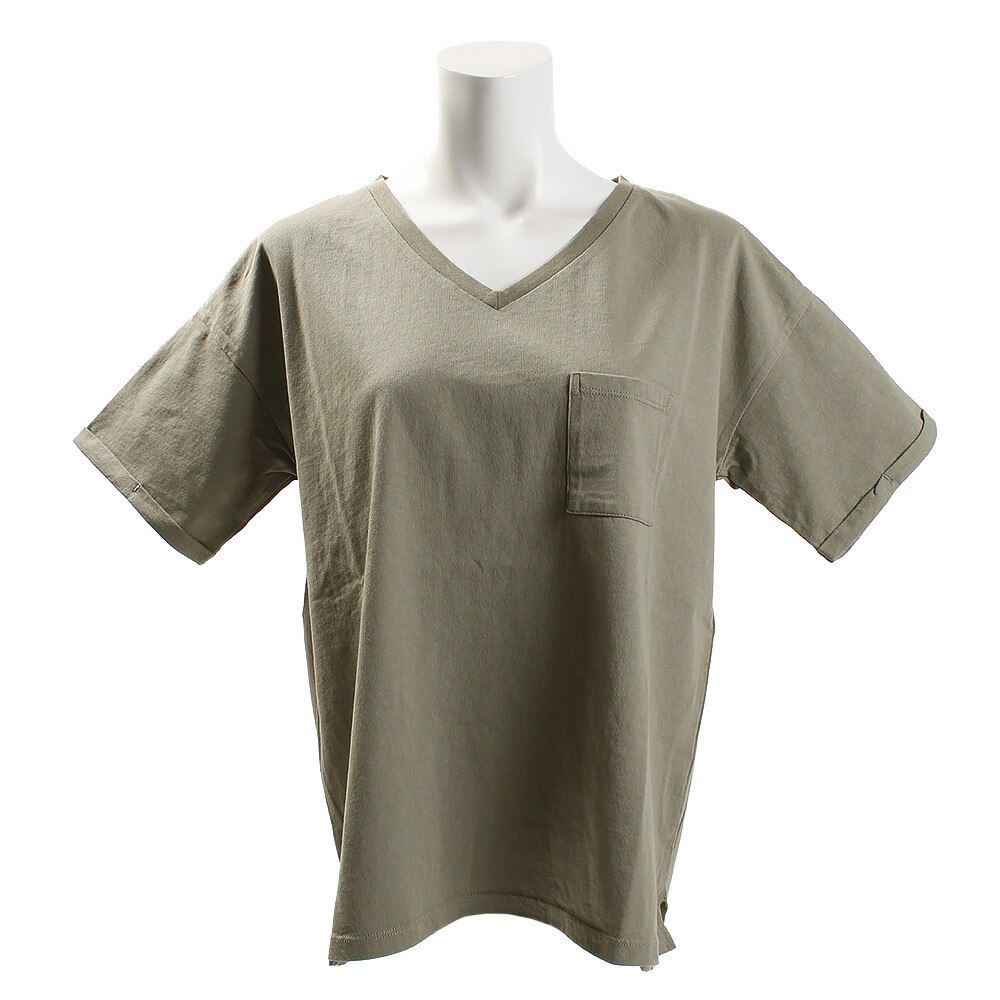  Tシャツ レディース 半袖 ポケット Vネック 864EK8UK5835GRN オンライン価格