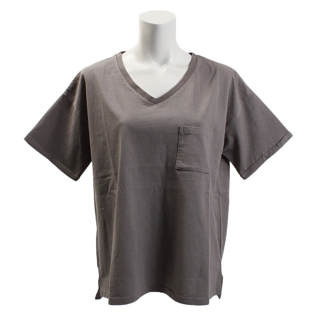  Tシャツ レディース 半袖 ポケット Vネック 864EK8UK5835GRY