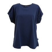 ウィッテム（HUITIEME）（レディース）洗っても機能が続く ずっとカットUV ギャザースリーブTシャツ HU21SEG864020NVY