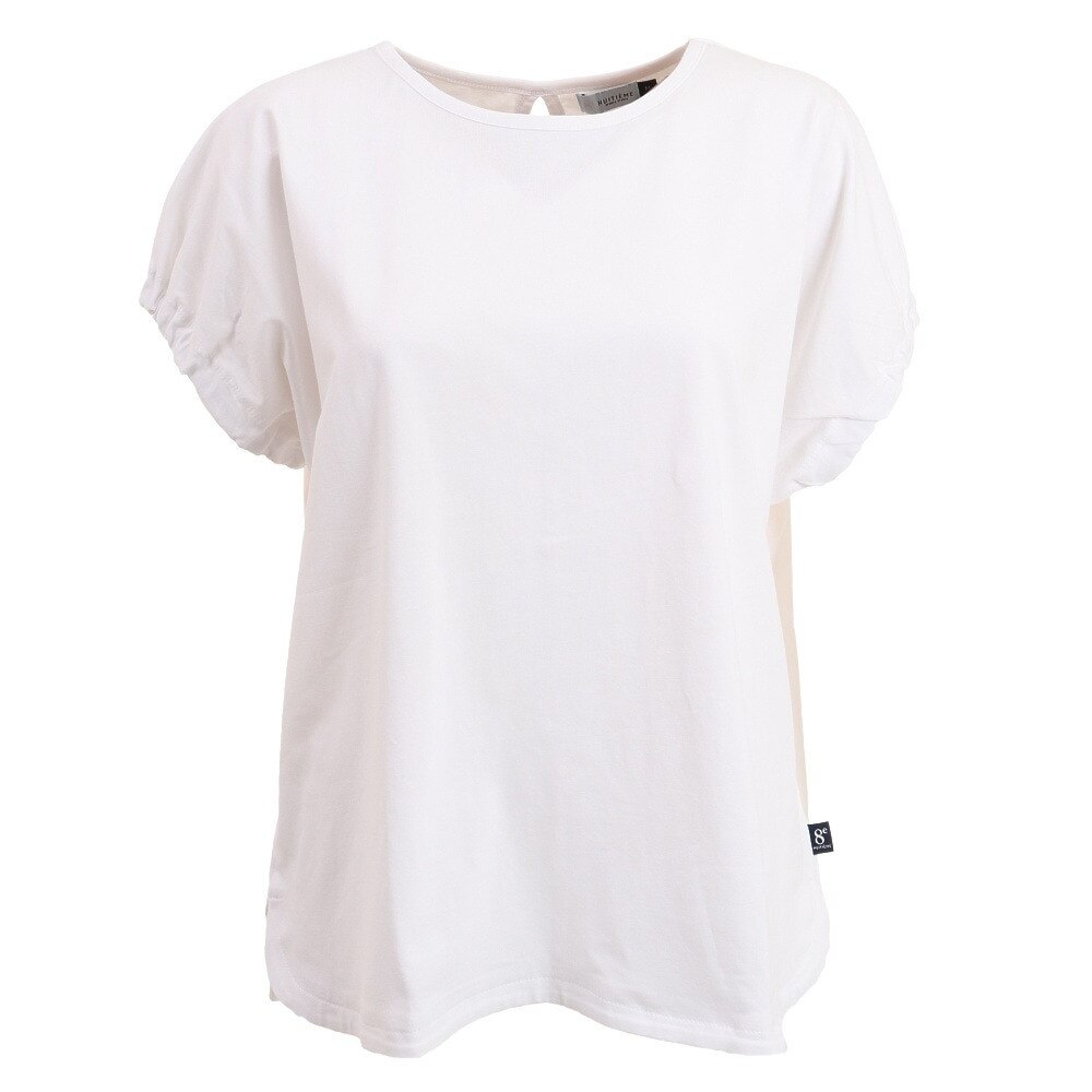  洗っても機能が続く ずっとカットUV ギャザースリーブTシャツ HU21SEG864020WHT