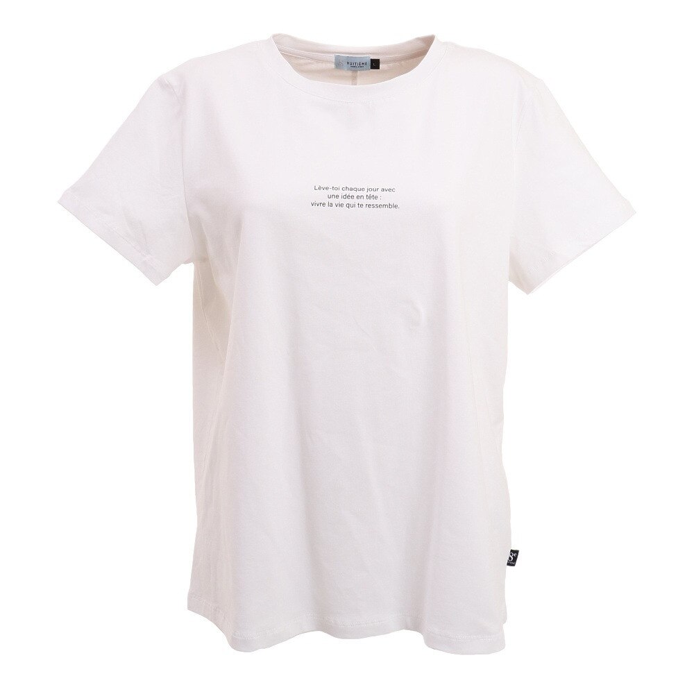  洗っても機能が続く ずっとカットUV MESSAGE 半袖Tシャツ HU21SEG864023WHT