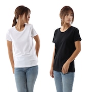 (レディース)半袖 Tシャツ レディース クルーネック 2枚組 HW5320 998