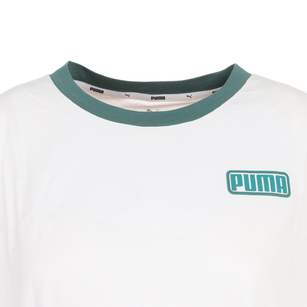 プーマ（PUMA）（レディース）半袖Tシャツ レディース サマーストライプス ファッション 845819 02 WHT