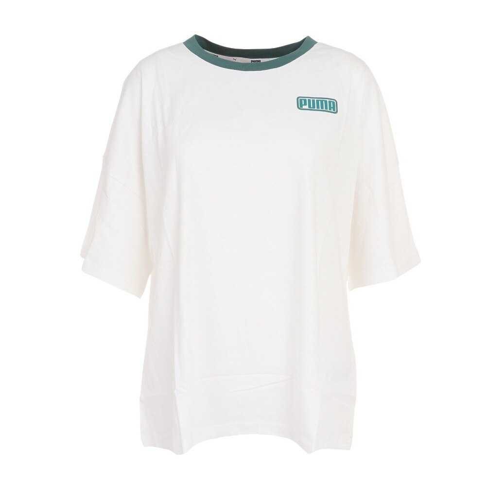プーマ（PUMA）（レディース）半袖Tシャツ レディース サマーストライプス ファッション 845819 02 WHT