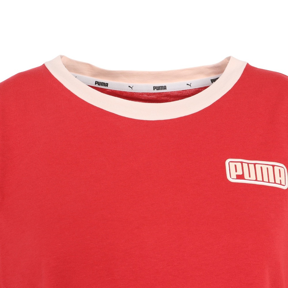 プーマ（PUMA）（レディース）半袖Tシャツ レディース サマーストライプス ファッション 845819 22 RED レッド