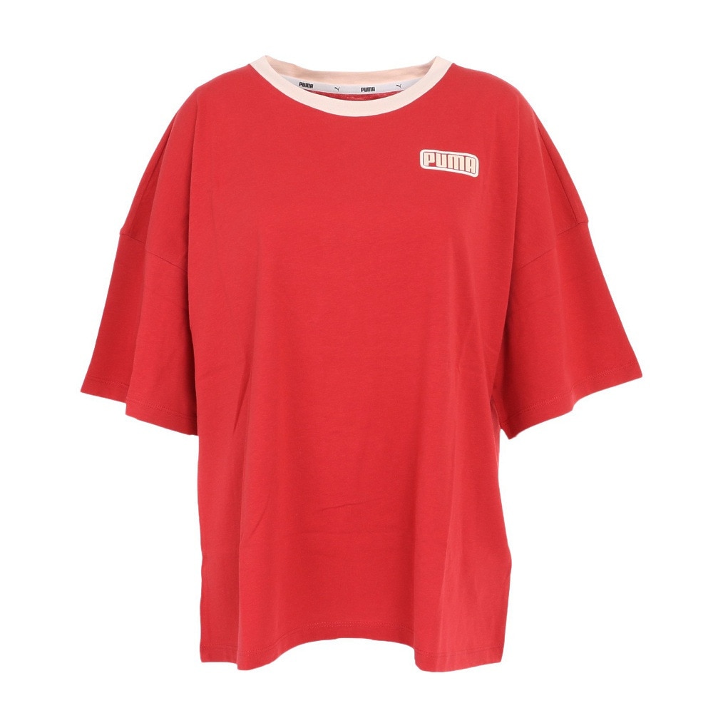 プーマ（PUMA）（レディース）半袖Tシャツ レディース サマーストライプス ファッション 845819 22 RED レッド