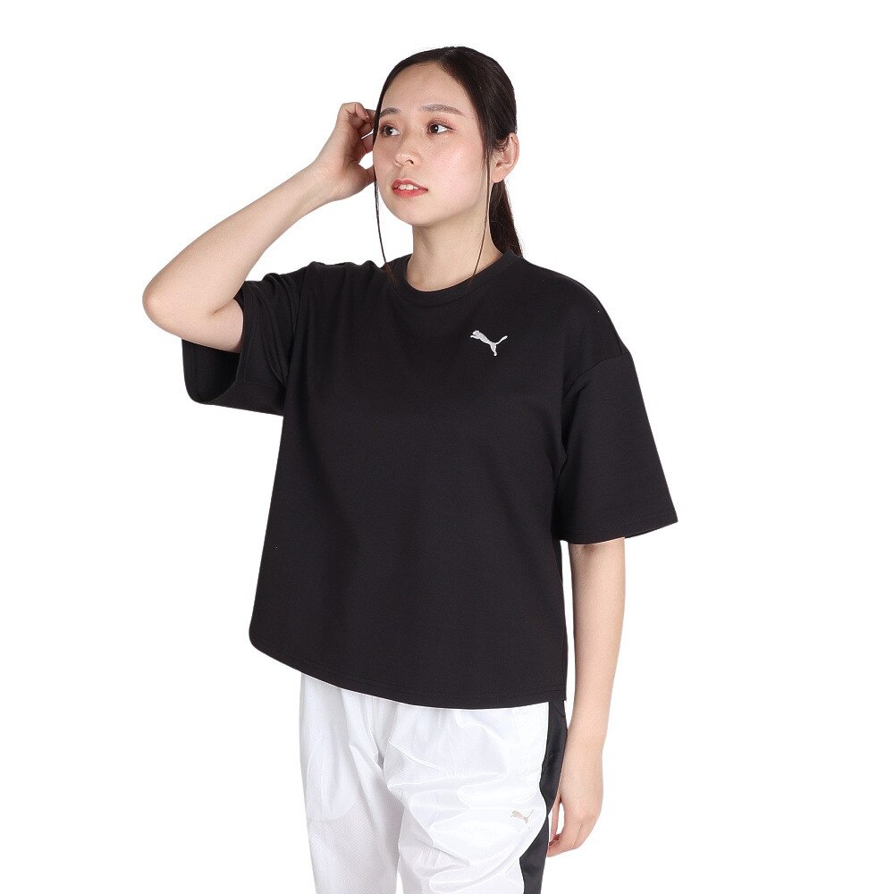 プーマ（PUMA）（レディース）SUMMER PACK ベビーテリー Tシャツ 半袖 680708 01 BLK