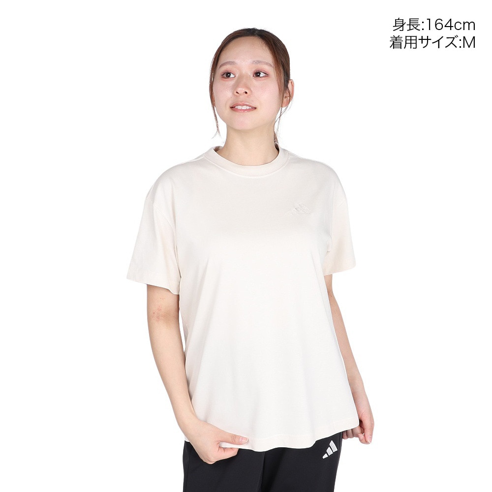 アディダス（adidas）（レディース）エッセンシャルズ プラス スモールロゴ 半袖Tシャツ JUP50-JW4522