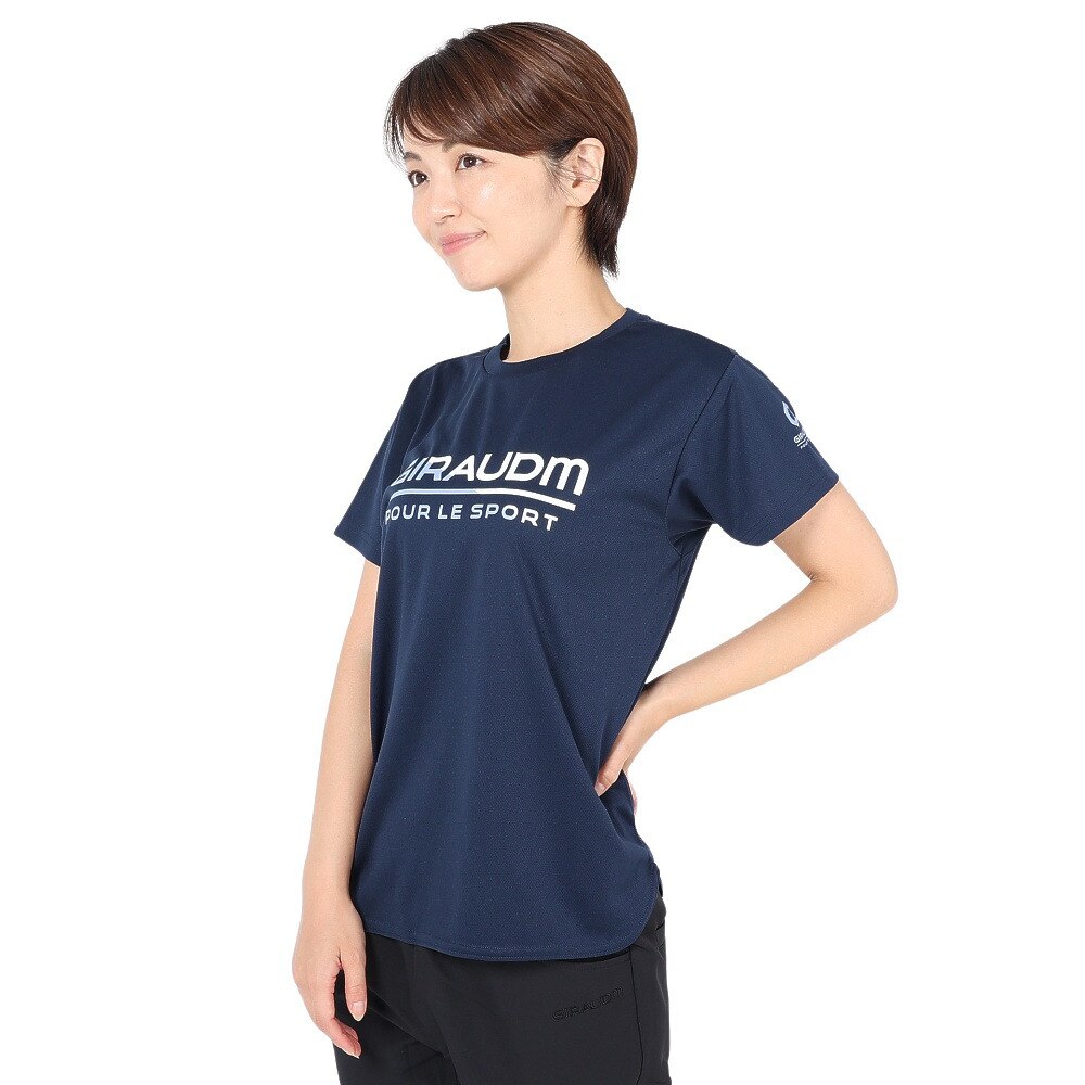  洗っても機能が続く UV 吸汗速乾 ドライプラス 半袖メッシュTシャツ 864GM1CD6678 NVY