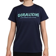 ジローム（GIRAUDM）（レディース）半袖Tシャツ レディース プリントメッシュTRG CT2S3372-TR864-DGCD NVY