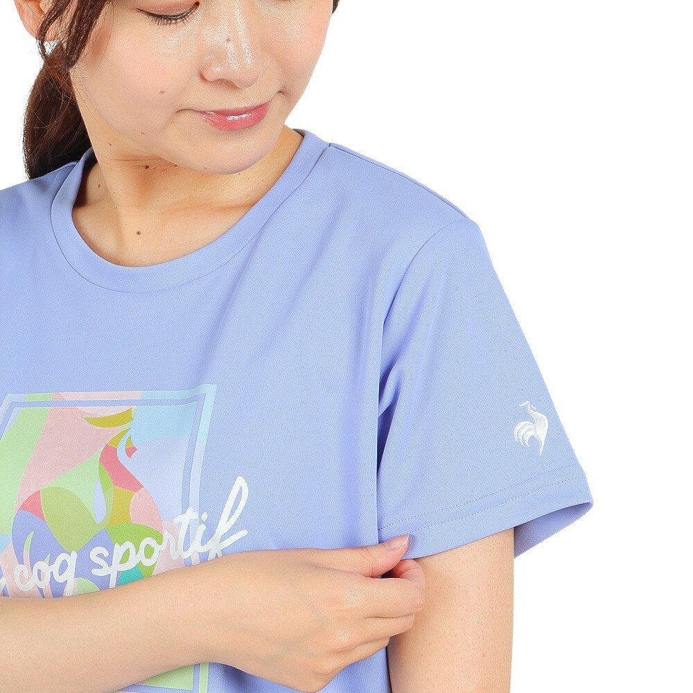 ルコックスポルティフ（lecoqsportif）（レディース）半袖Tシャツ レディース SUNSCREEN ビッグロゴ QMWVJA03 PP