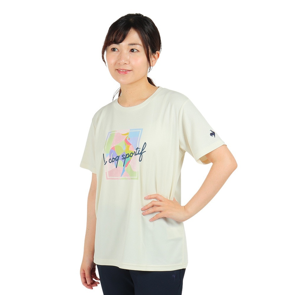 le coq sportif 半袖TシャツサイズLホワイト スポーツ レディース