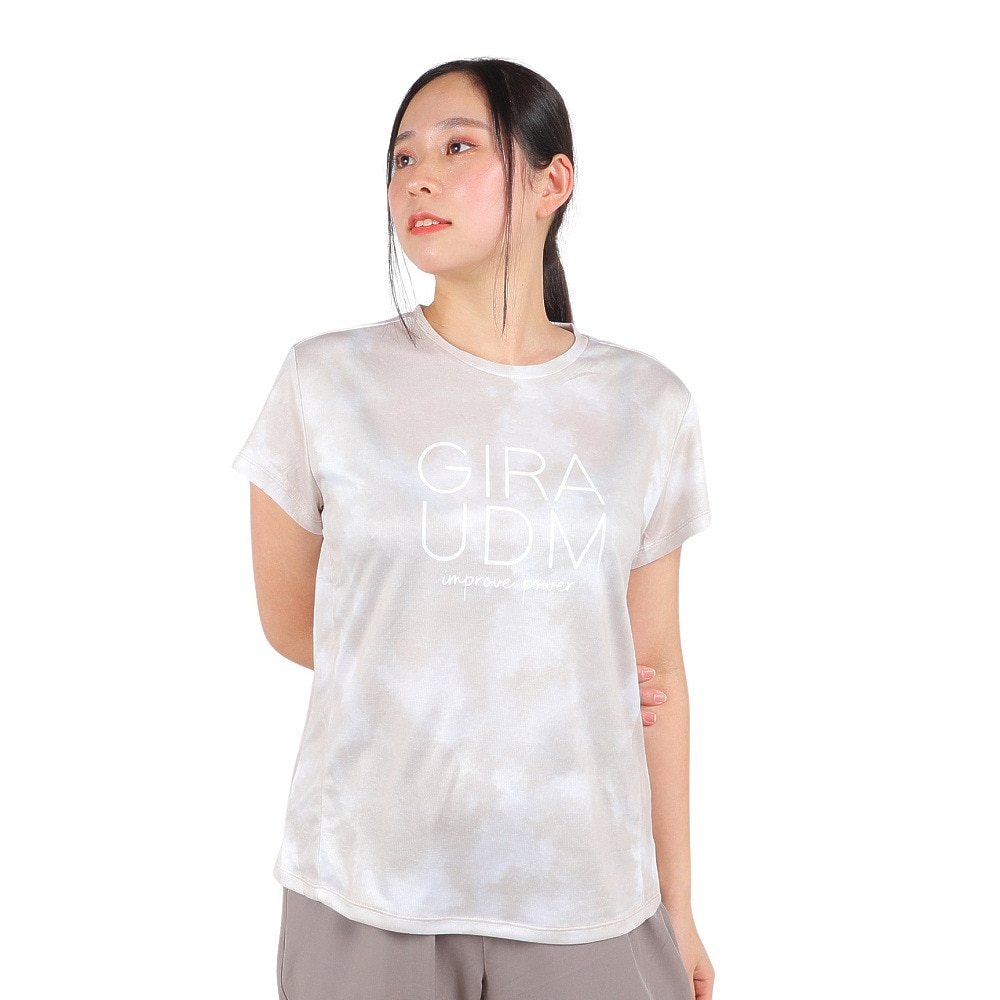 ジローム（GIRAUDM）（レディース）ドライプラスクール SHINE BLOCK メッシュ半袖Tシャツ CT4S0050-TR864-GRSD BEG