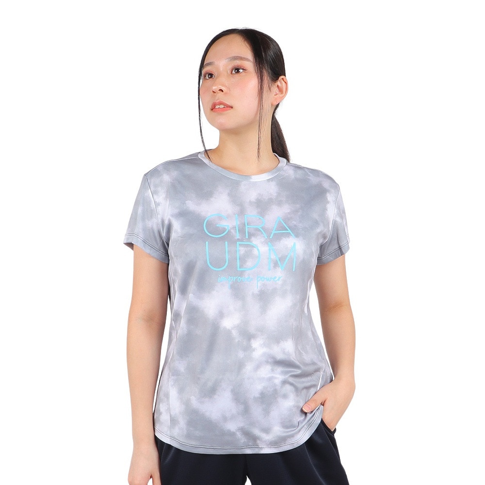 ジローム（GIRAUDM）（レディース）ドライプラスクール SHINE BLOCK メッシュ半袖Tシャツ CT4S0050-TR864-GRSD BLK