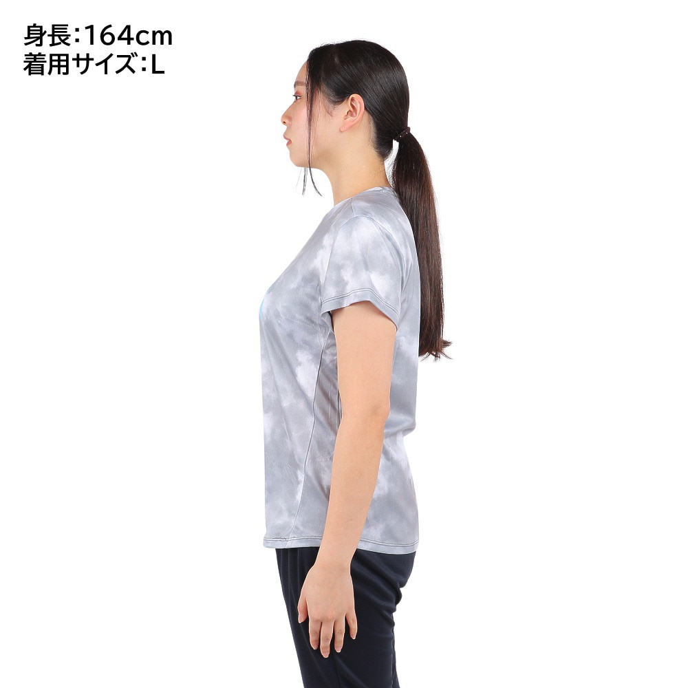 ジローム（GIRAUDM）（レディース）ドライプラスクール SHINE BLOCK メッシュ半袖Tシャツ CT4S0050-TR864-GRSD BLK