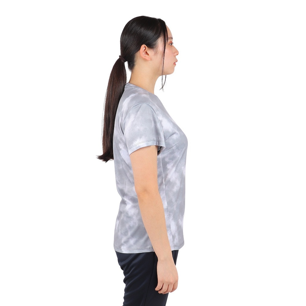 ジローム（GIRAUDM）（レディース）ドライプラスクール SHINE BLOCK メッシュ半袖Tシャツ CT4S0050-TR864-GRSD BLK