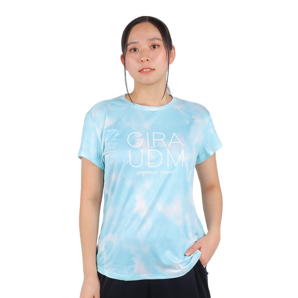 ジローム（GIRAUDM）（レディース）ドライプラスクール SHINE BLOCK メッシュ半袖Tシャツ CT4S0050-TR864-GRSD SAX