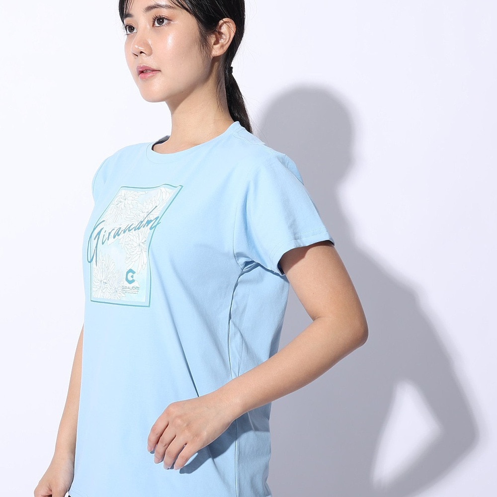 ジローム（GIRAUDM）（レディース）ドライプラス JERSEY プリント Tシャツ CT4S0051-TR864-GRCD LBLU