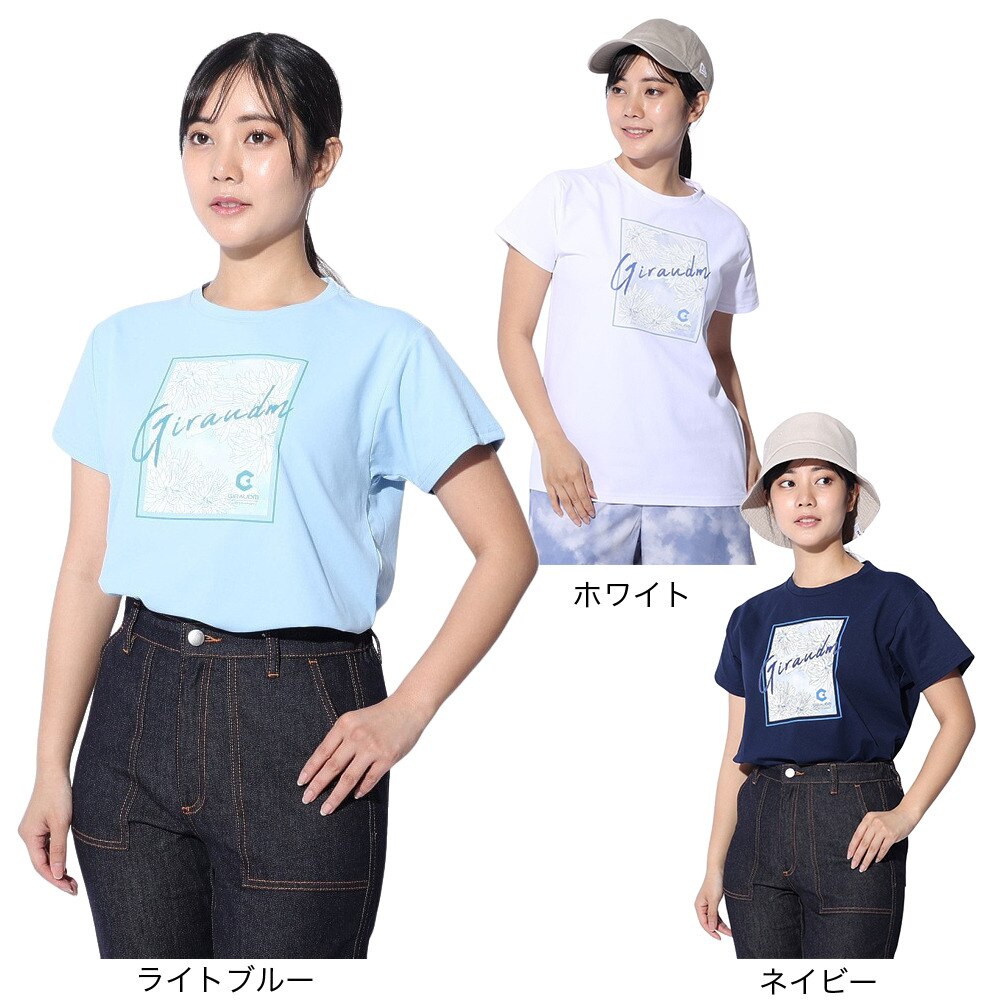 ジローム（GIRAUDM）（レディース）ドライプラス JERSEY プリント Tシャツ CT4S0051-TR864-GRCD LBLU