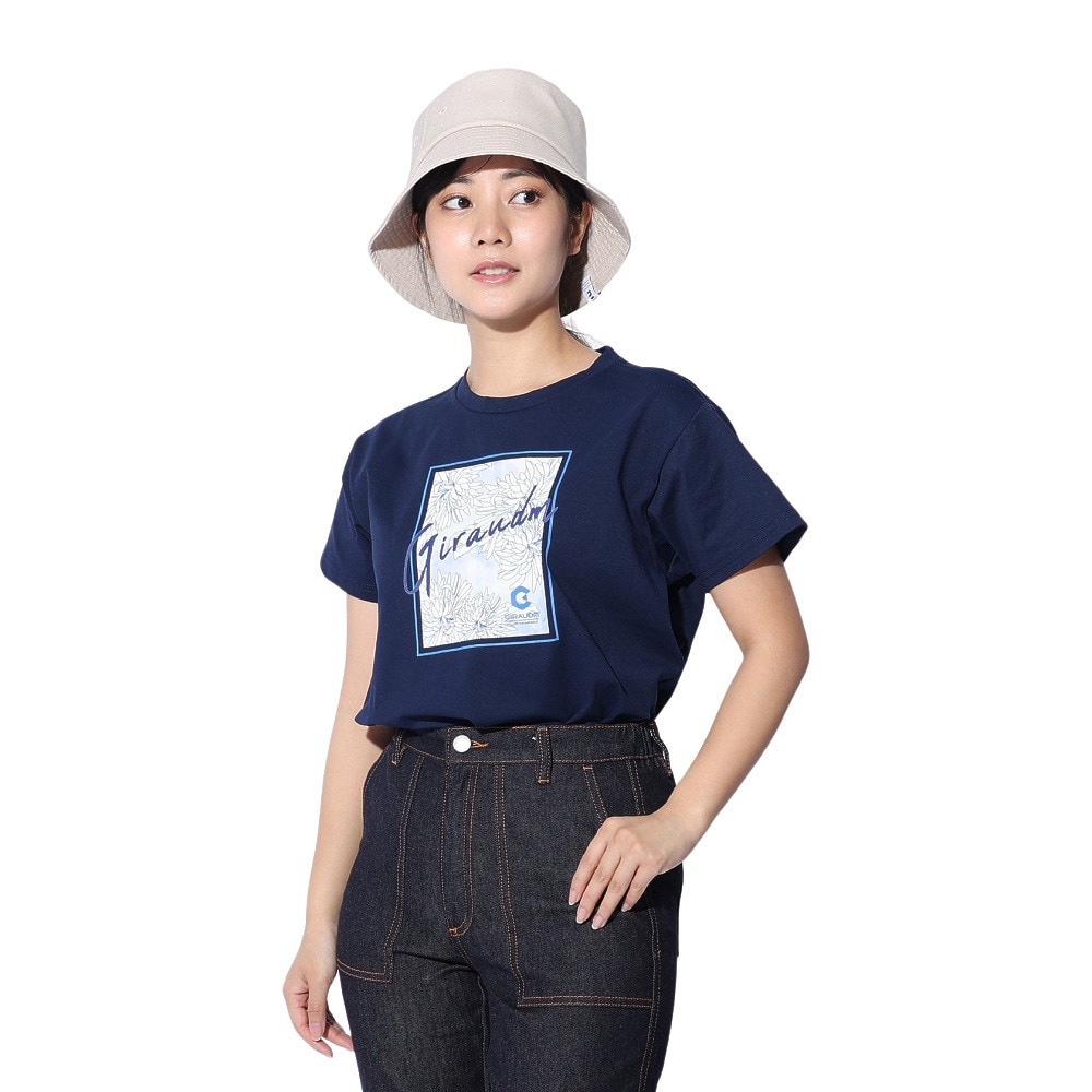 ジローム（GIRAUDM）（レディース）ドライプラス JERSEY プリント Tシャツ CT4S0051-TR864-GRCD NVY