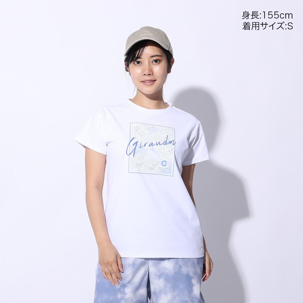 ジローム（GIRAUDM）（レディース）ドライプラス JERSEY プリント Tシャツ CT4S0051-TR864-GRCD WHT