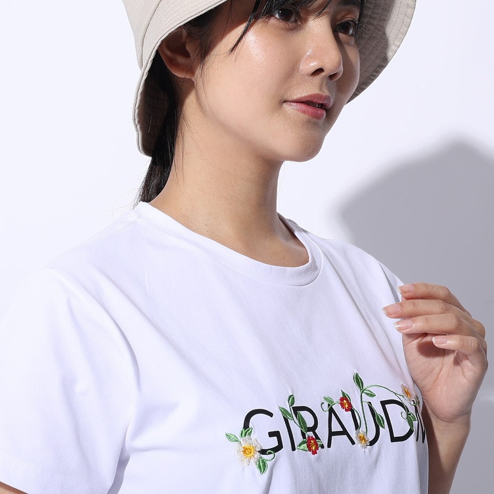 ジローム（GIRAUDM）（レディース）ドライプラス ジャージ プリント Tシャツ CT4S0052-TR864-GRCD WHT