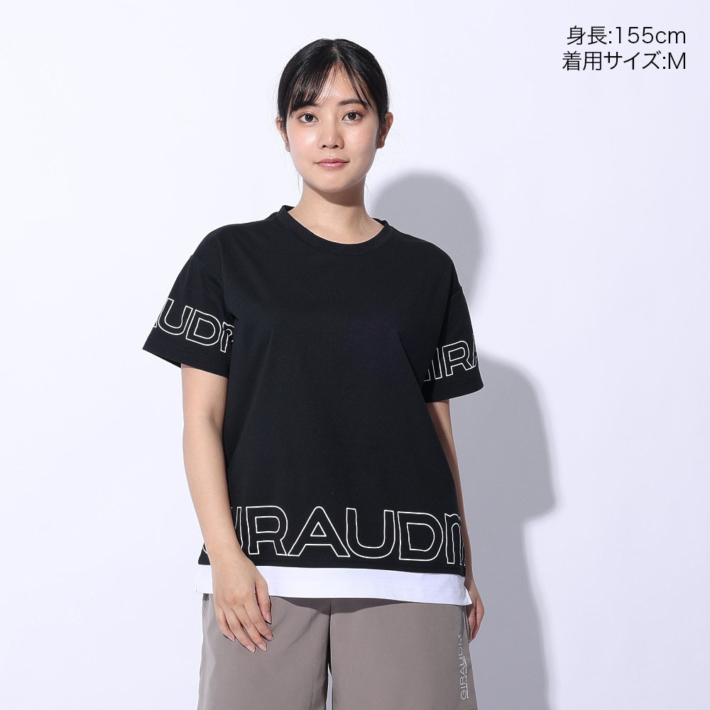 ジローム（GIRAUDM）（レディース）ドライプラス ジャージ プリント Tシャツ CT4S0053-TR864-GRCD BLK