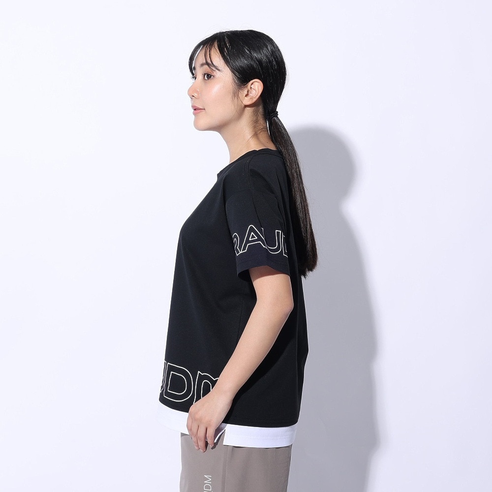 ジローム（GIRAUDM）（レディース）ドライプラス ジャージ プリント Tシャツ CT4S0053-TR864-GRCD BLK