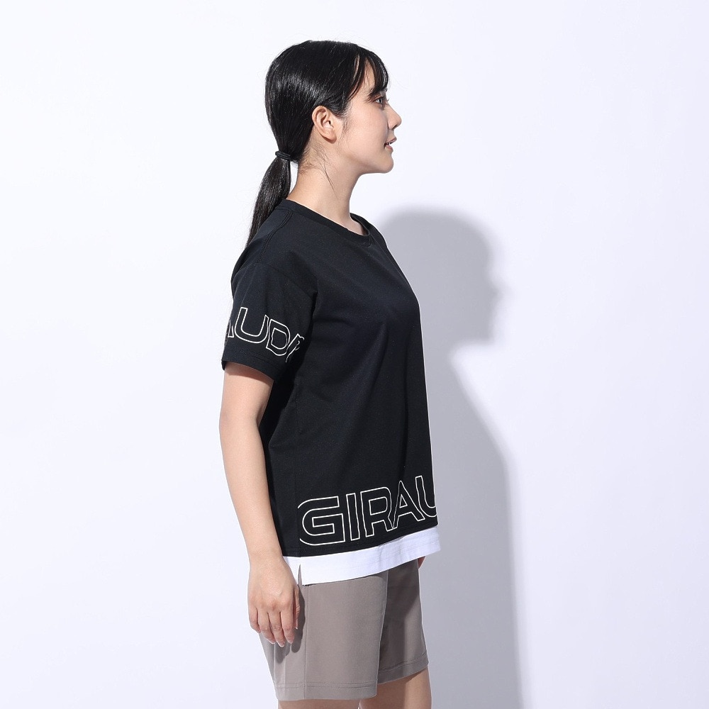 ジローム（GIRAUDM）（レディース）ドライプラス ジャージ プリント Tシャツ CT4S0053-TR864-GRCD BLK