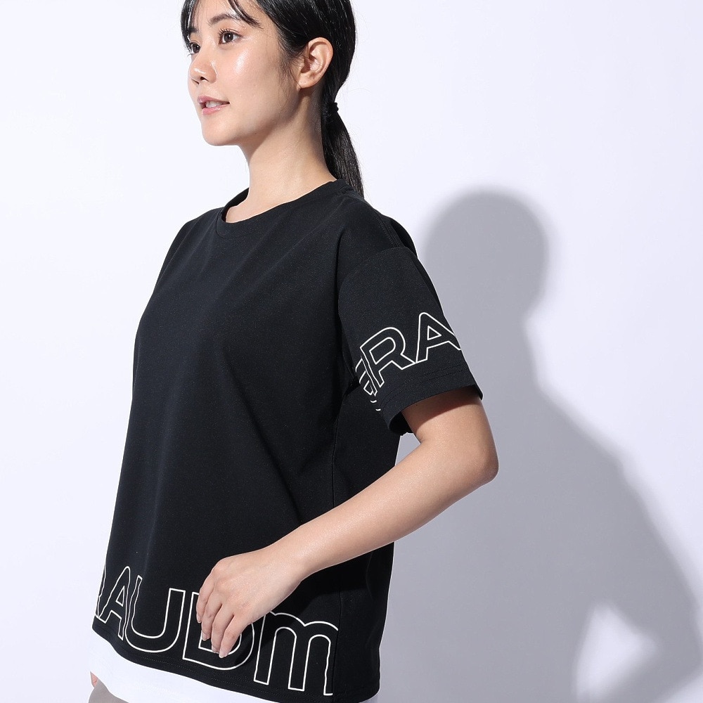 ジローム（GIRAUDM）（レディース）ドライプラス ジャージ プリント Tシャツ CT4S0053-TR864-GRCD BLK