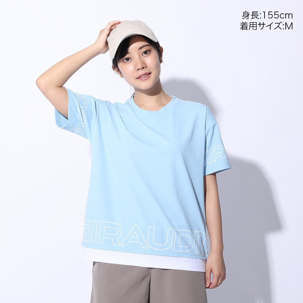 ジローム（GIRAUDM）（レディース）ドライプラス ジャージ プリント Tシャツ CT4S0053-TR864-GRCD LBLU