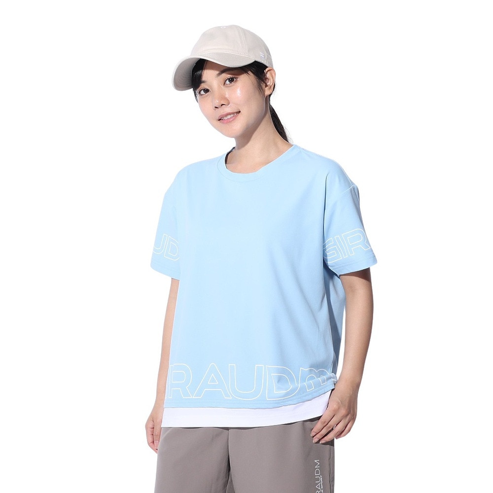 ジローム（GIRAUDM）（レディース）ドライプラス ジャージ プリント Tシャツ CT4S0053-TR864-GRCD LBLU
