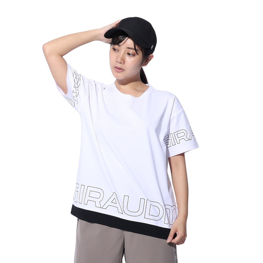 ジローム（GIRAUDM）（レディース）ドライプラス ジャージ プリント Tシャツ CT4S0053-TR864-GRCD WHT