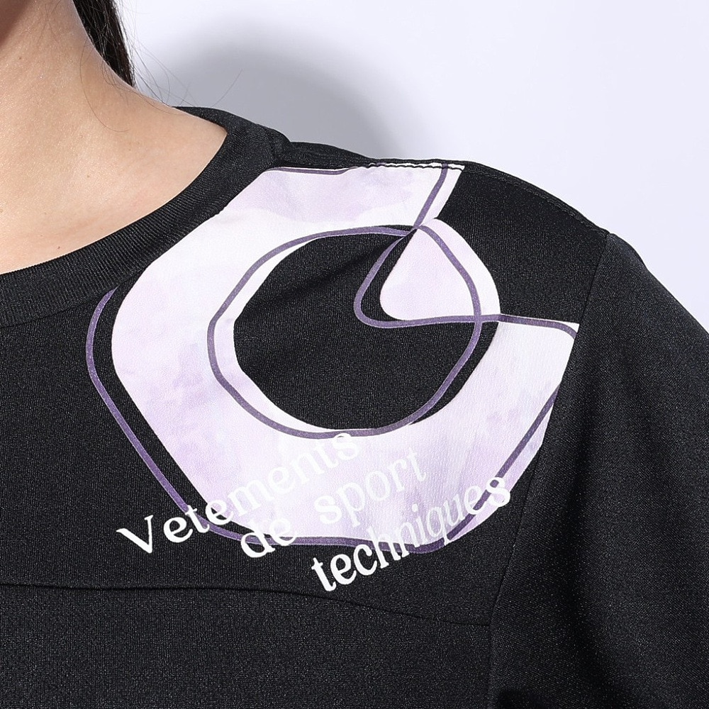 ジローム（GIRAUDM）（レディース）ドライプラス プリント メッシュ Tシャツ CT4S0054-TR864-GRCD BLK