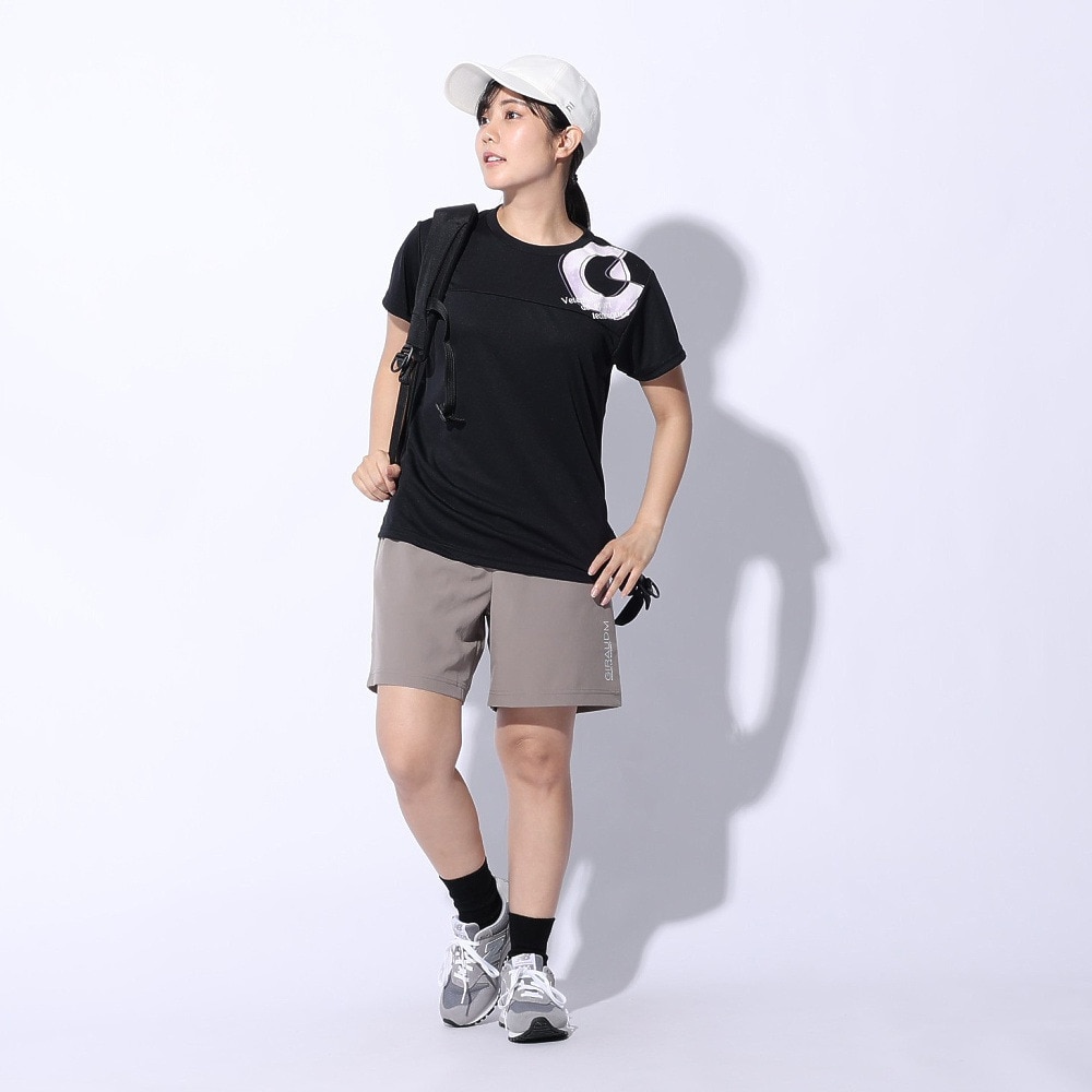 ジローム（GIRAUDM）（レディース）ドライプラス プリント メッシュ Tシャツ CT4S0054-TR864-GRCD BLK