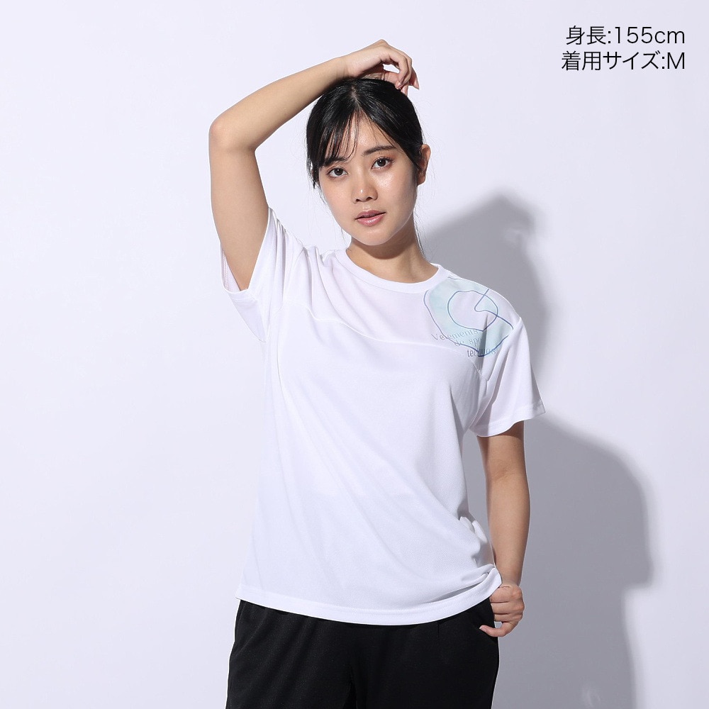 ジローム（GIRAUDM）（レディース）ドライプラス プリント メッシュ Tシャツ CT4S0054-TR864-GRCD WHT
