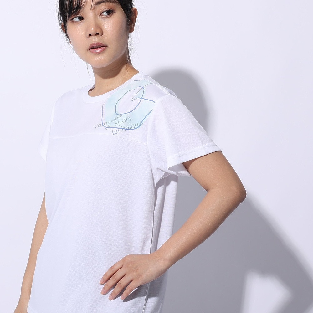 ジローム（GIRAUDM）（レディース）ドライプラス プリント メッシュ Tシャツ CT4S0054-TR864-GRCD WHT